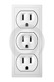 Triple socket Type B. Receptacle from Japan.