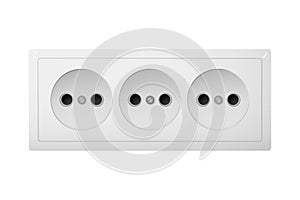 Triple electrical socket Type C. Receptacle from Asia.