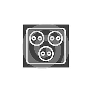 Triple Electrical socket vector icon