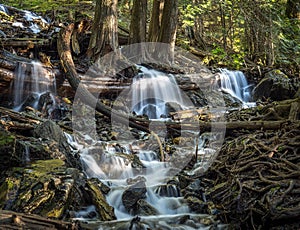 Triple falls at Bridal Falls in Chilliwack, British Columbia, Canada