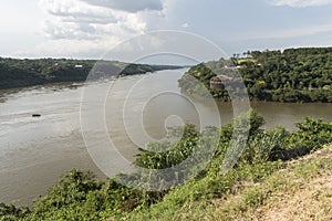 Triple frontier, international border between Paraguay, Brazil and Argentina