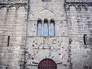 Triple lancet window of medieval cathedral