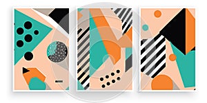 Triple Memphis pattern, vector