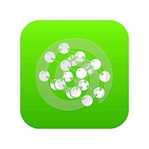 Triple molecule icon green vector