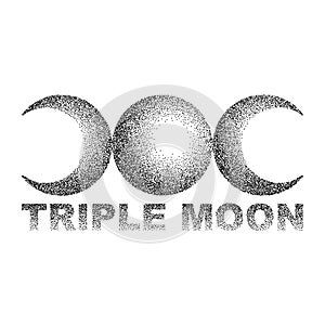 Triple moon magic and astronomy vecor t-shirt print
