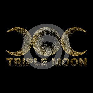 Triple moon magic and astronomy vecor t-shirt print