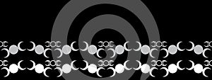 Triple Moon Seamless Repeat Border Pattern