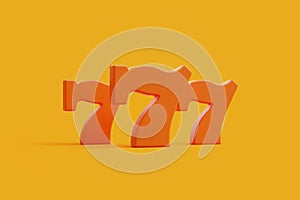 Triple Sevens in Bold Orange on a orange background - Jackpot Concept