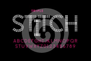 Triple stitch style font