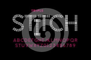 Triple stitch style font photo
