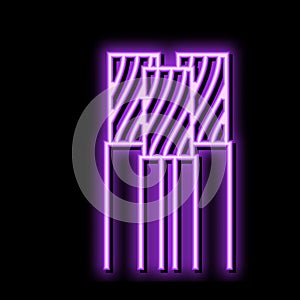 triplex wire cable neon glow icon illustration