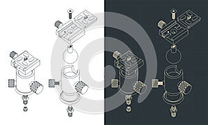Tripod ball head structure drawings