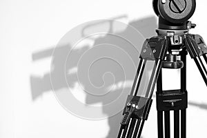 Tripod Head and Camera Shadow in Television studio