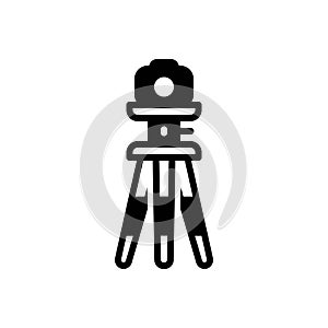 Black solid icon for Tripod, camera and stand