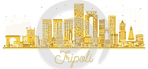 Tripoli Libya City skyline golden silhouette.