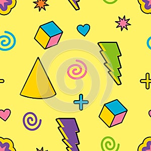 Trippy pattern figures. Cartoon vector geometric shapes for textiles and packaging in a psychedelic style.