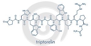 Triptorelin gonadotropin releasing hormone agonist drug molecule. Skeletal formula.