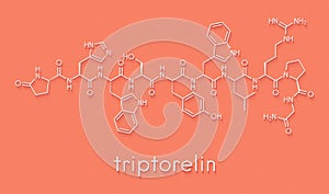 Triptorelin gonadotropin releasing hormone agonist drug molecule. Skeletal formula. photo