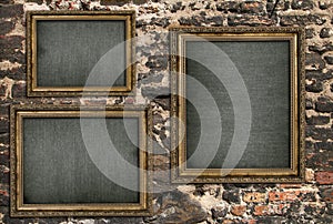 Triptych with empty canvas