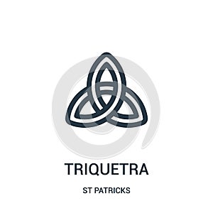 triquetra icon vector from st patricks collection. Thin line triquetra outline icon vector illustration. Linear symbol for use on