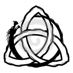 Triquetra and Ouroboros Symbol