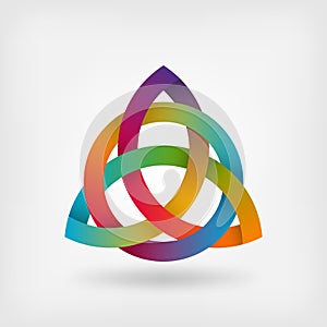 Triquetra symbol in rainbow colors