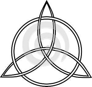 Triquetra trefoil celtic symbol with circle