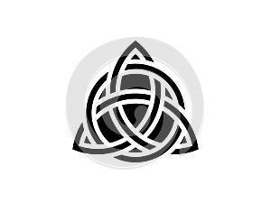 Triquetra. Trinity knot. Celtic symbol of eternity. Vector