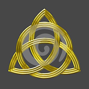 Triquetra Trinity knot gold symbol photo