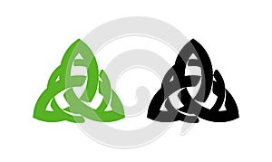 Triquetra wiccan pagan symbol from Charmed isolated on white background. Vector illustration of Celtic sign.