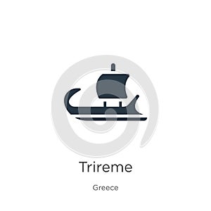 Trireme icon vector. Trendy flat trireme icon from greece collection isolated on white background. Vector illustration can be used