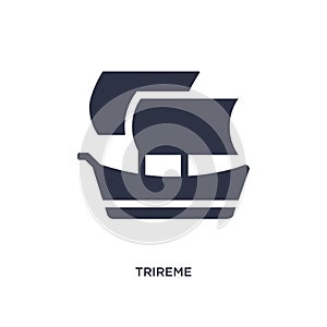 trireme icon on white background. Simple element illustration from greece concept