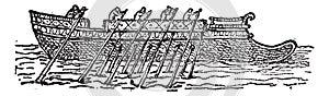 Trireme, vintage engraving