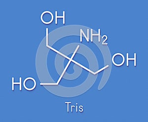 Tris buffering agent molecule. Also known as tromethamine. Skeletal formula. photo