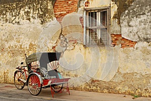 Trishaw along Penang street photo