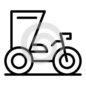 Trishaw bike icon outline vector. Indian old