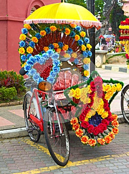 Trishaw in Melaka, Malaysia photo