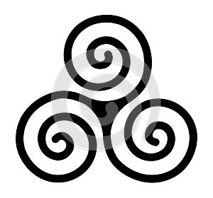 Triskele, spiral, three-spiral, triple, celt, circle, life, movement photo