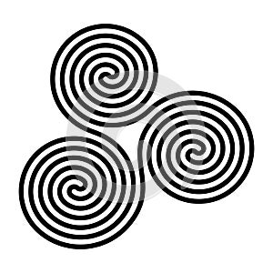 Triskelion, Neolithic triple-spiral symbol, seamlessly conjoined spirals