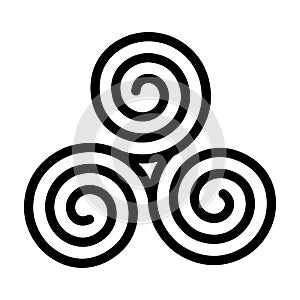 Triskelion symbol icon. Breton and Celtic spiral. flat vector illustration