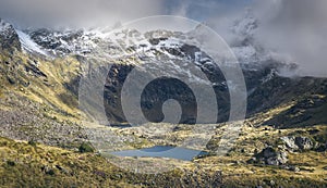 Tristaina Lakes Embraced by Mist in Andorra