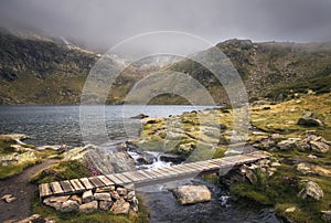 Tristaina Lakes Embraced by Mist in Andorra