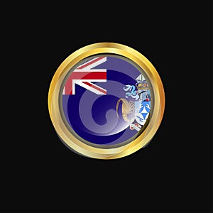Tristan da Cunha flag Golden button