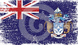 Tristan da cunha flag with grunge texture