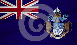 Tristan da Cunha flag vector. Vector flag of Tristan da Cunha blowig in the wind.