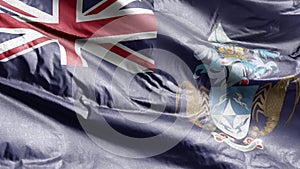 Tristan Da Cunha textile flag waving on the wind loop