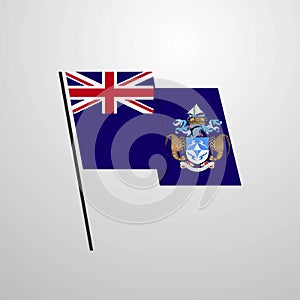 Tristan da Cunha waving Flag design vector background