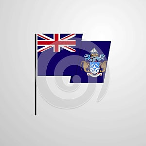Tristan da Cunha waving Flag design vector background