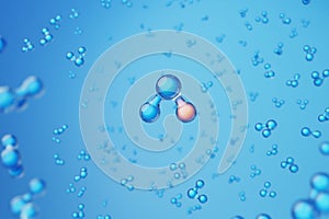 Tritium molecules on blue background