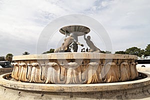 Triton Fountain in capital of Malta - Valletta, Europe